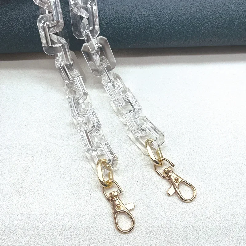 37cm Fashion Woman Bag Accessory Detachable Parts Replacement Chain Beige Resin Luxury Strap Women Acrylic Handle Chain