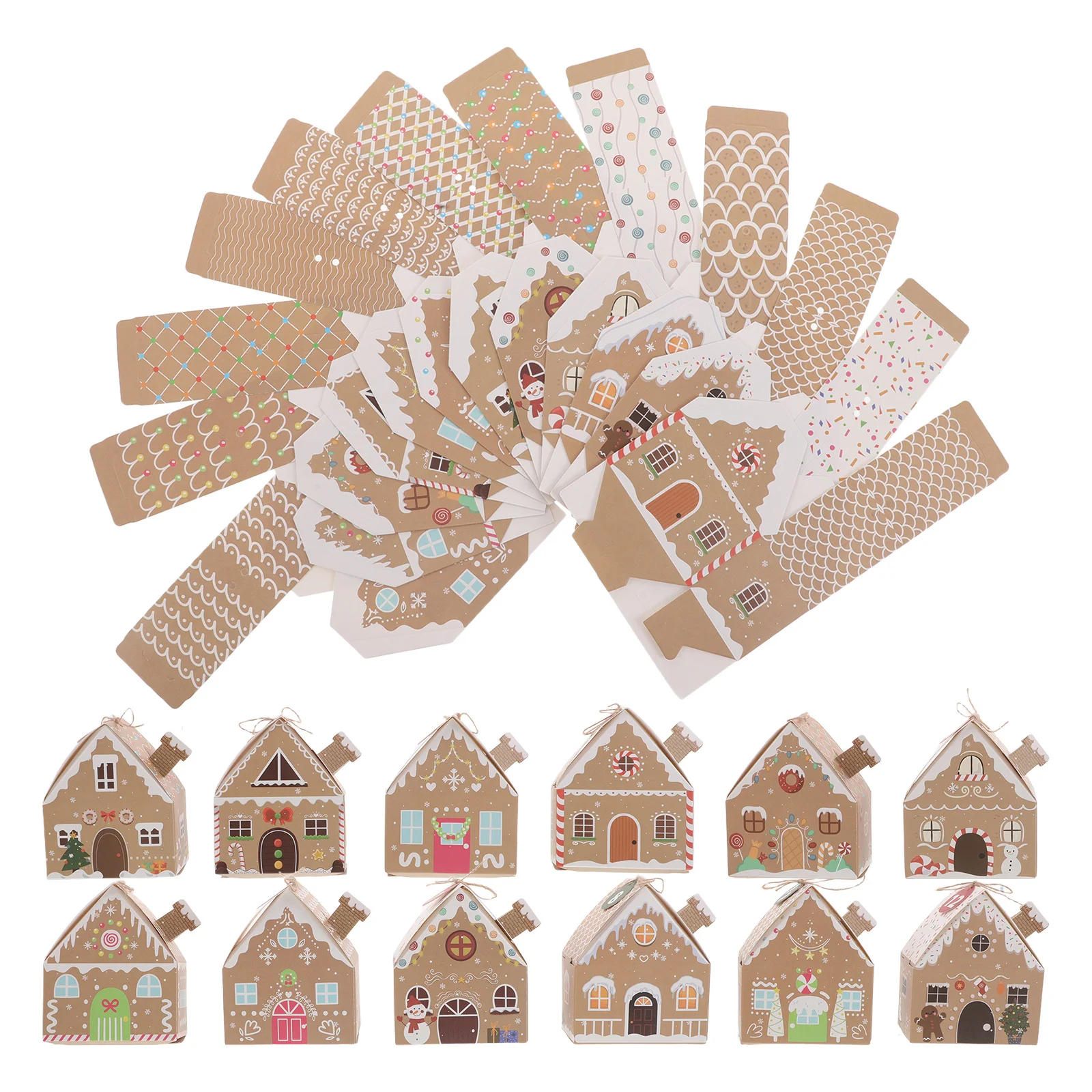 

24 set Christmas Advent Calendar Boxes Shaped Paper Treat Containers For Holiday Party Favors Candy Storage Xmas