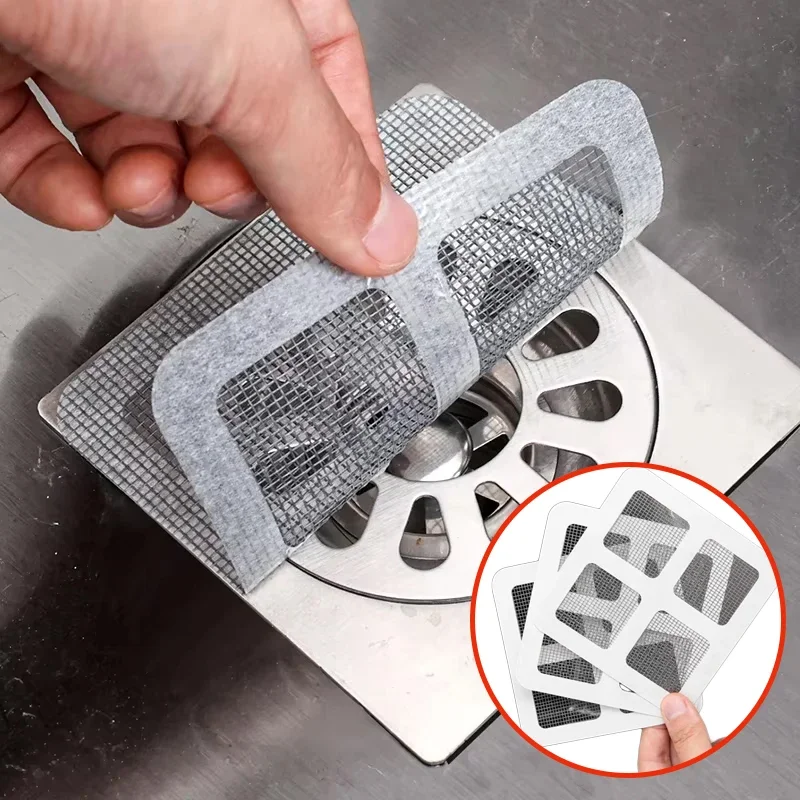 6-40pcs Disposable Hair Catcher for Shower Mesh Shower Drain Covers Floor Sink Strainer Filter Mesh Sticker Bathroom Accessories
