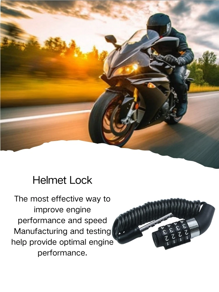 AliExpress NONE 4-Digit Combination Helmet Lock, Portable Anti-Theft Steel Cable Lock for Motorcycle Bicycle Scooter Mountain Bike