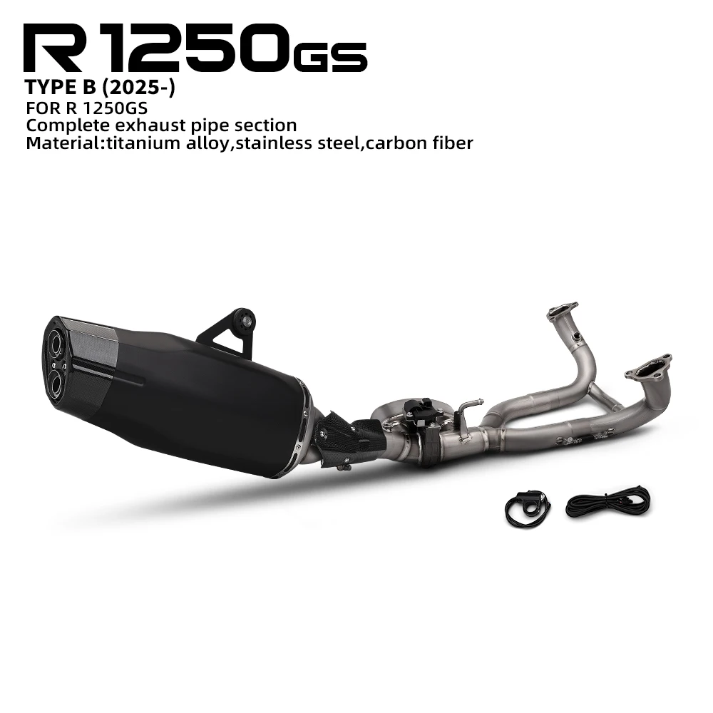 For R1250 R1250 GS Motorcycle Exhaust Full Titanium System Modify Kit Manifold Carbon Muffler with Electronic Valves