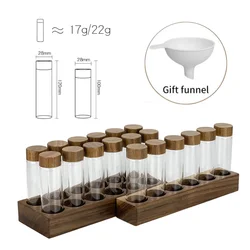 Coffee Beans Storage Container Display Rack Walnut Coffee Tea Tube Bottle Glass Espresso Coffee Accessories Tools Coffeware Sets