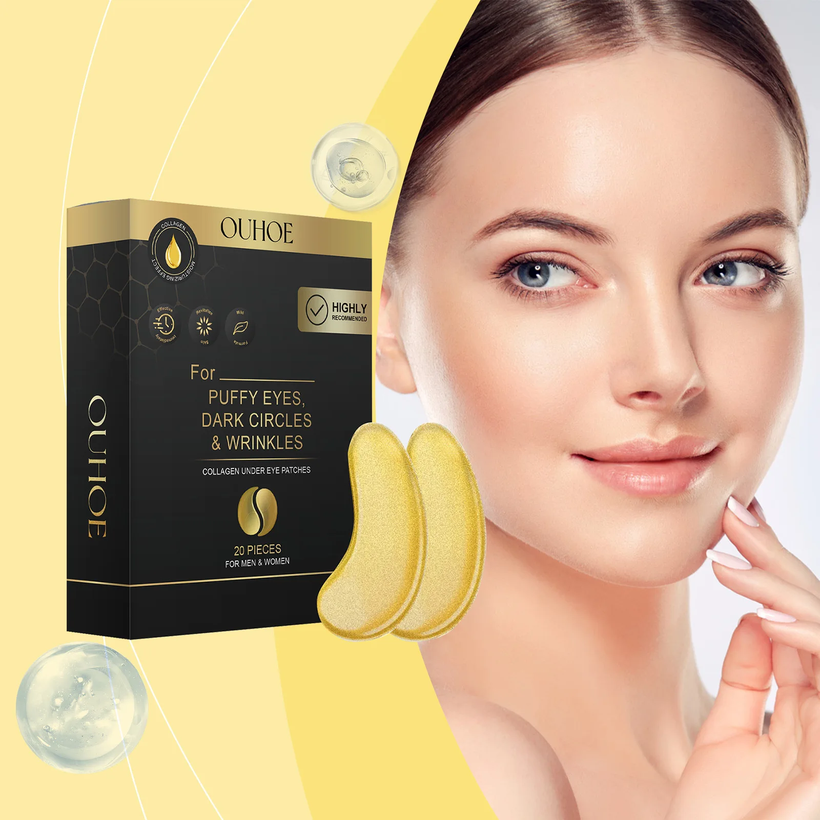 Golden Firming Eye Mask Gently Nourishing and Improving The Elasticity of The Skin Around The Eyes Niacinamide Firming Eye Mask