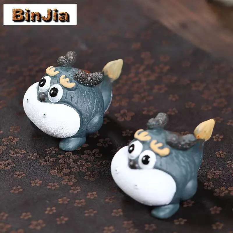 الإبداعية زودياك التنين الأرجواني الطين الشاي الحيوانات الأليفة تمثال حفل لطيف الجنية تمثال خدمات لوازم حلية اكسسوارات الحرفية