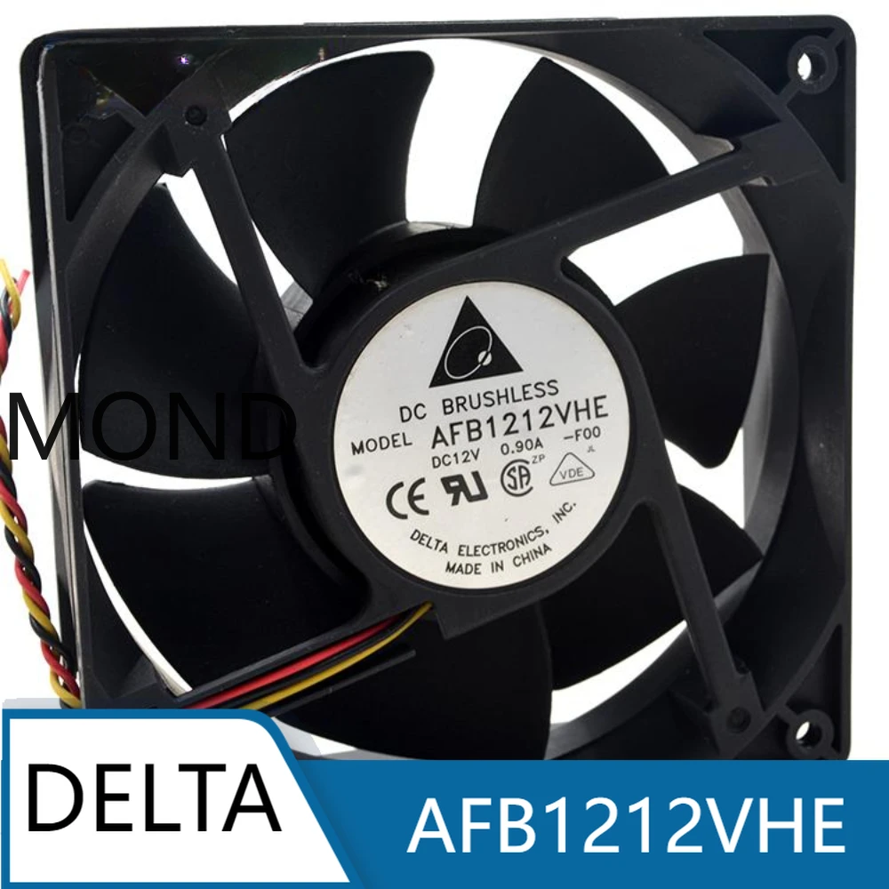 AFB1212VHE 12V 0.90A 12CM 12038 Delta High Airflow Double Ball Fan