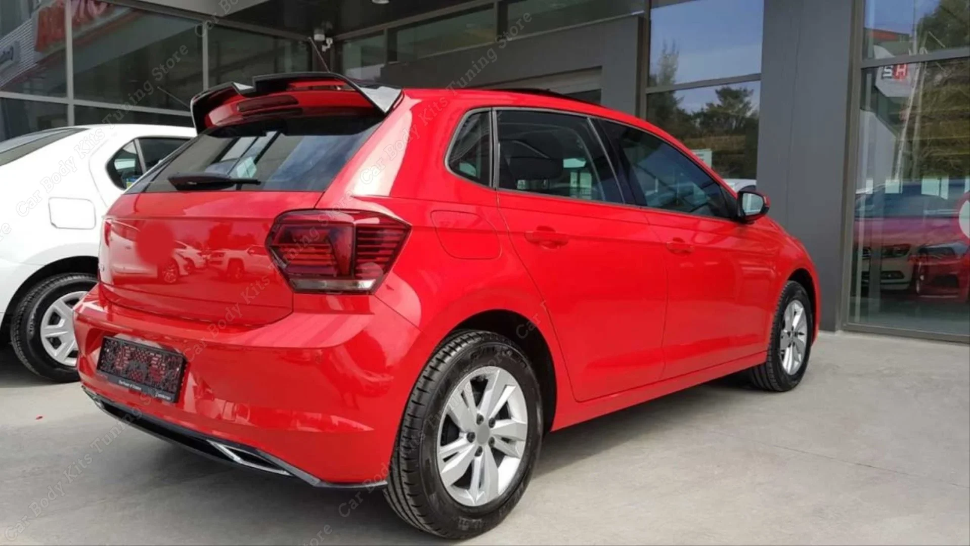 For Volkswagen Polo AW / MK6 2018-2024 Hatchback Car Rear Splitter Oettinger Style Roof Spoiler Decoration Gloss Black Plastic