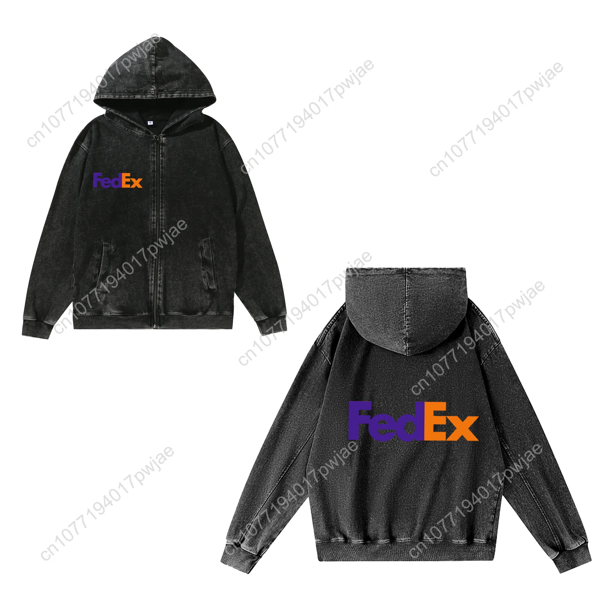 فيديكس مطبوعة نمط سستة البلوز رجل امرأة خمر هوديس قميص العرق مع جيب كامل البريدي مخصص سترة قمم #3