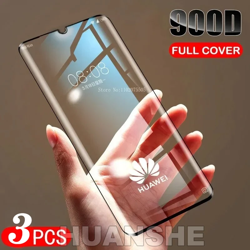

3Pcs Full Cover Tempered Glass Screen Protector for Huawei Pura 70 Pro/P60/P50/P40/P30 Pro/Mate 60/50/40/30/20 Pro