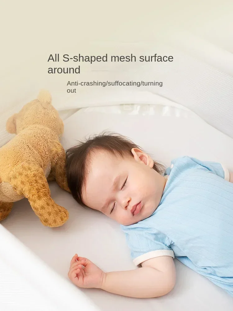 High-End Smart Baby Crib Splicing Newborn Electric Adjustable Mobile Multi-Functional Care Diaper-Changing Table