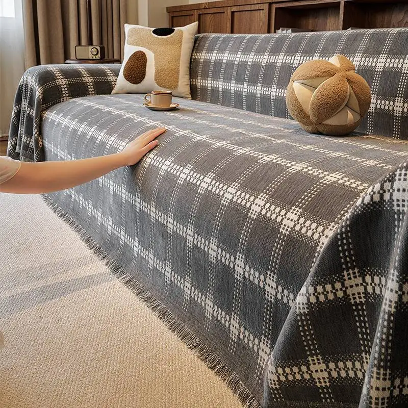 Thicken Chenille Sofa Cover Sofa Blanket Simple Cushion Ins Wind Sand Hair Towel Fashion Lunch Blanket Sofa Towel