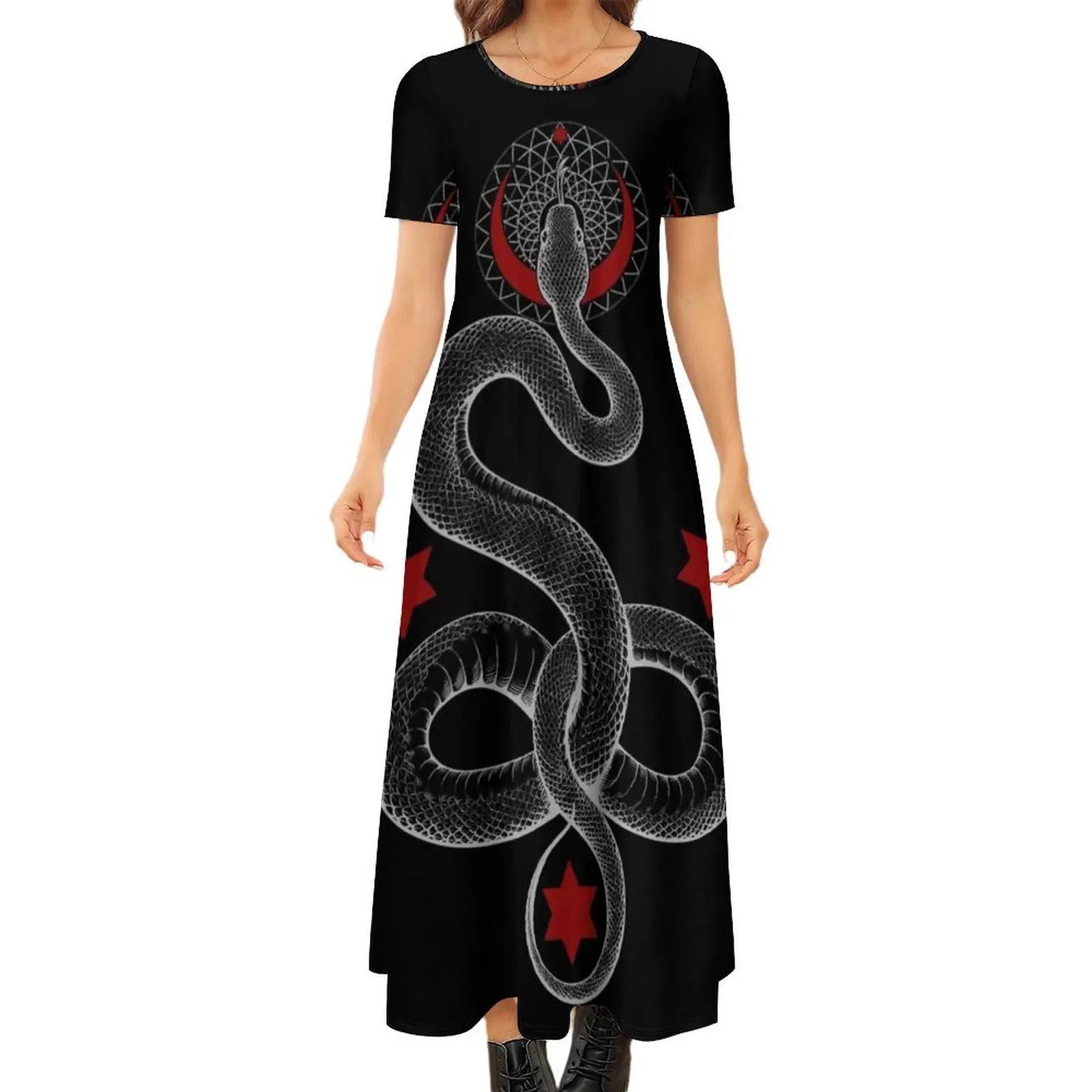 

SERPENTINE Round Neck Short Sleeve Dress elegant party dress for women 2024 women"s evening dresses