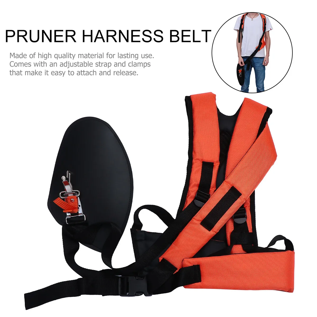 Grass Trimmer Shoulder Strap Y Shape Double Padded Harness Belt Adjustable Waist Support for Brush Cutter Strimmer Pruner