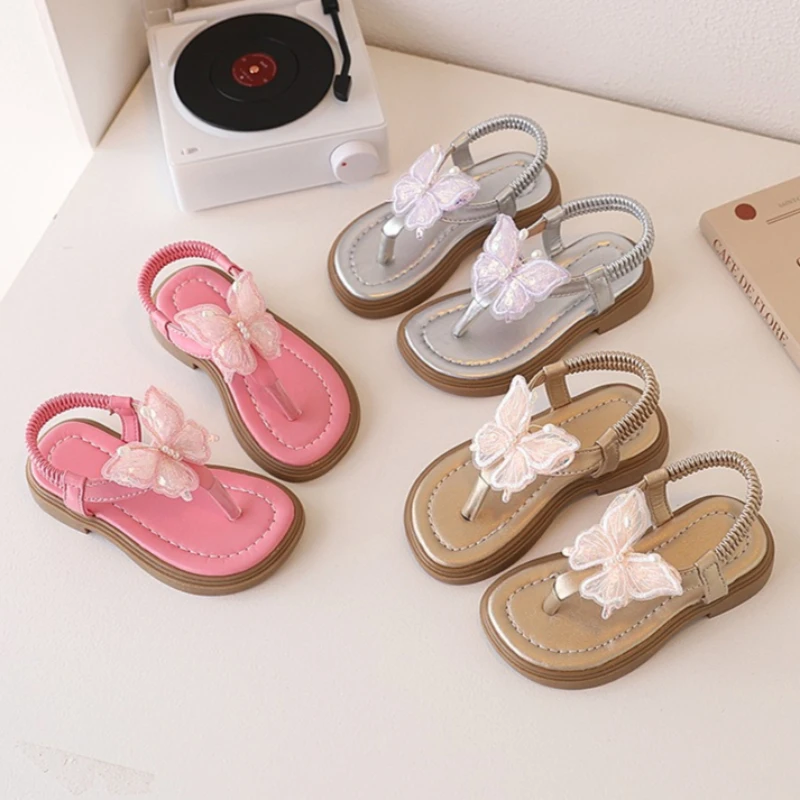 

Детские сандалии «Принцесса» 2026: Новая корейская коллекция, мягкие лоферы для девочек, модные, нескользящие, для торжественных мероприятий