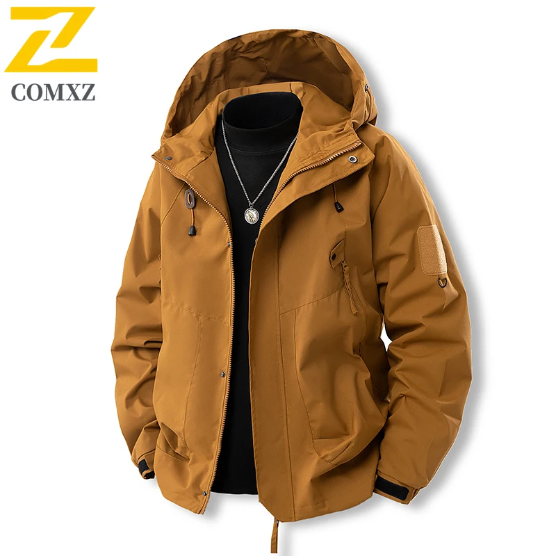 

Men Charge Jacket 2025 New Fashion Leisure Multi Pocket Windproof Waterproof Breathable Hooded Jacket Outdoor Mountain Camp Coat