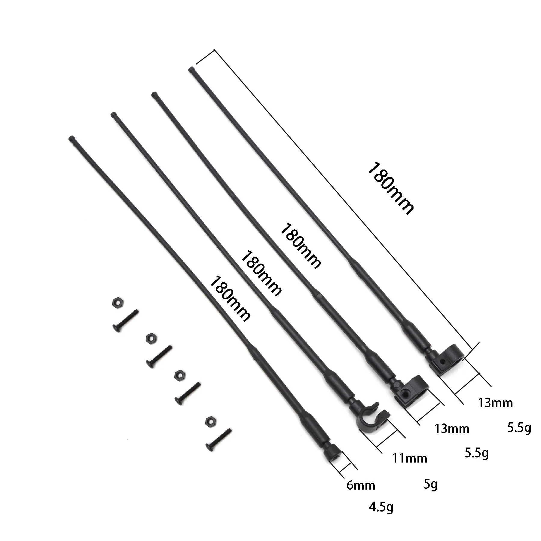 Ligne de signal décorative d'antenne simulée pour Traxxas TRtage Defender AXIAL SCX10 II 90046 RCversiD90 1/10 1/8 RC inoler Car, 1 pièce