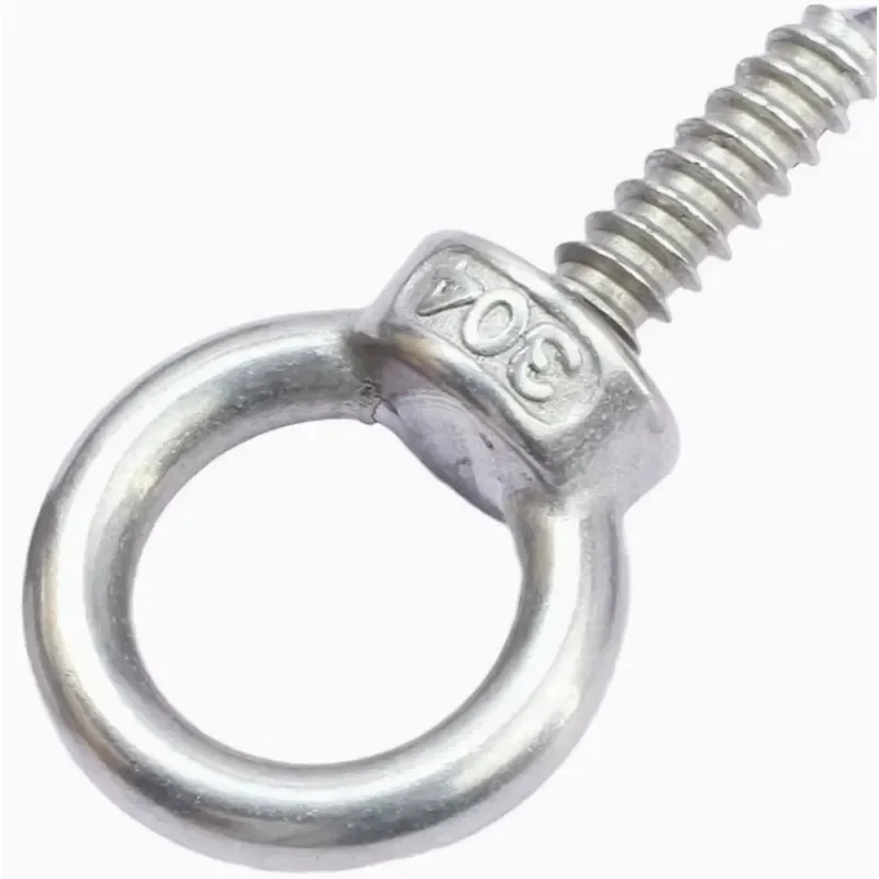 304 Stainless Steel Self-Tapping Eye Screw with Round Hook (Screw Eye)