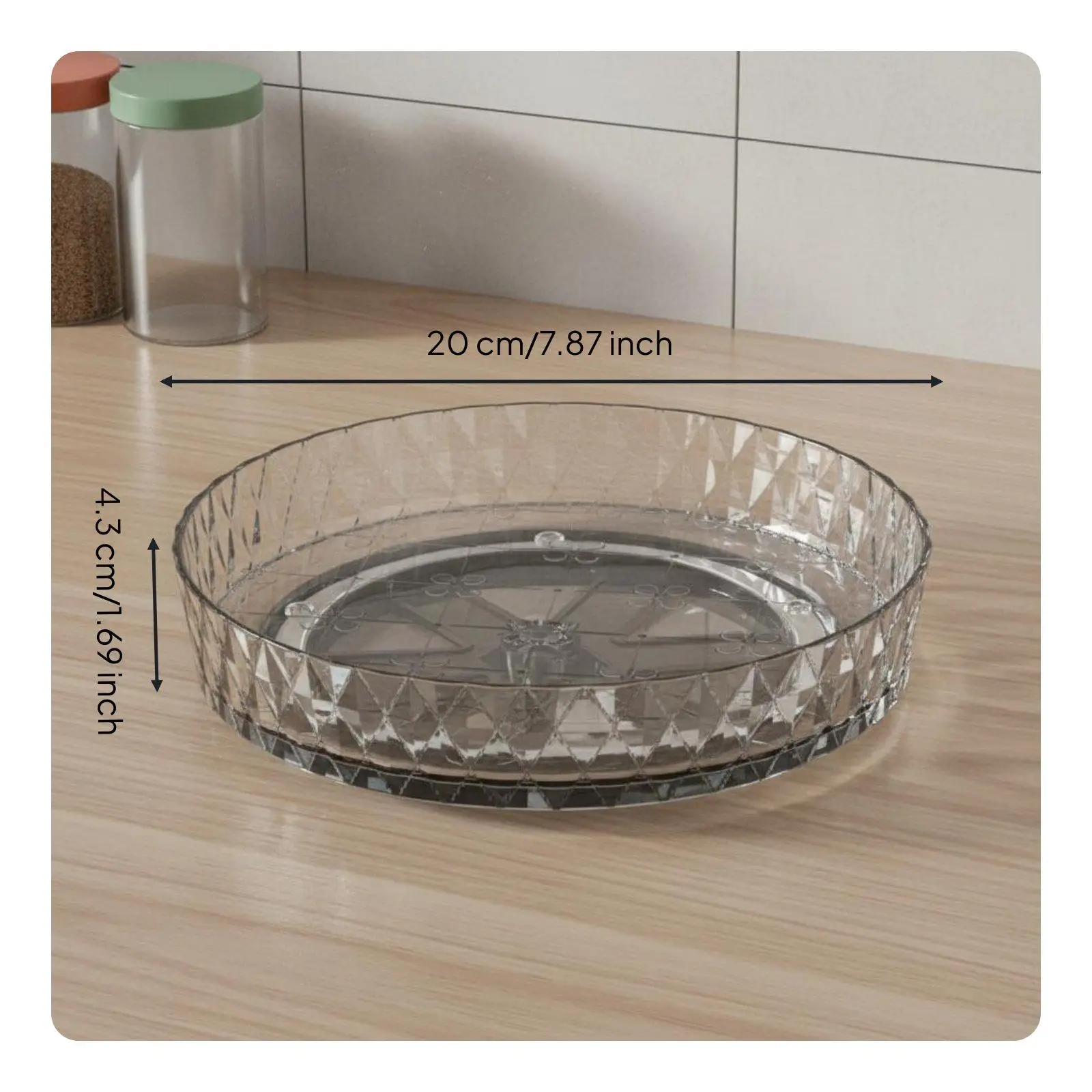 Rotating Storage Tray Multi Functional Turntable Shelf Organizer for Kitchen Condiment Holder and Bedroom Storage