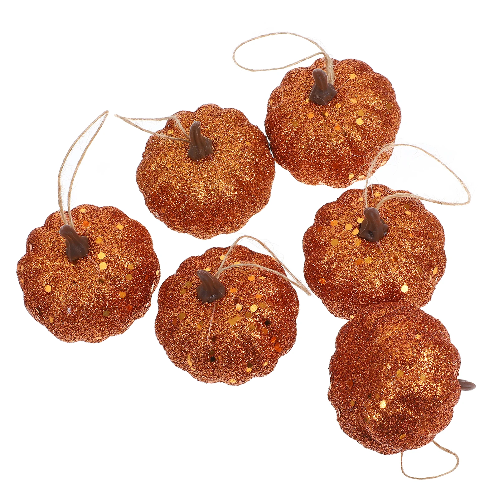 

6Pcs Artificial Sparkling Pumpkins Lightweight Portable DIY Crafts Halloween Decor Indoor Outdoor Festive Adornment