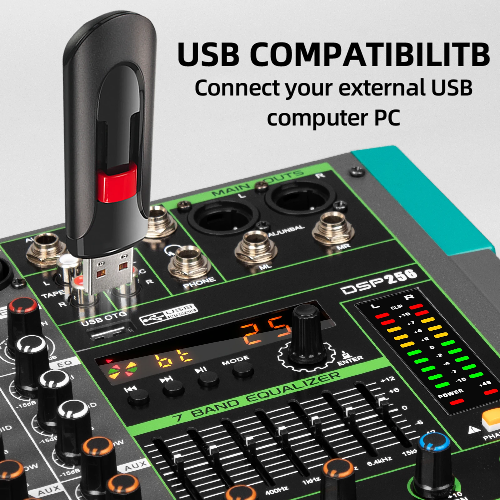 Depusheng MG16 Audio Console Mixer USB Connection 16 Channels Digital Professional Audio Mixer Console