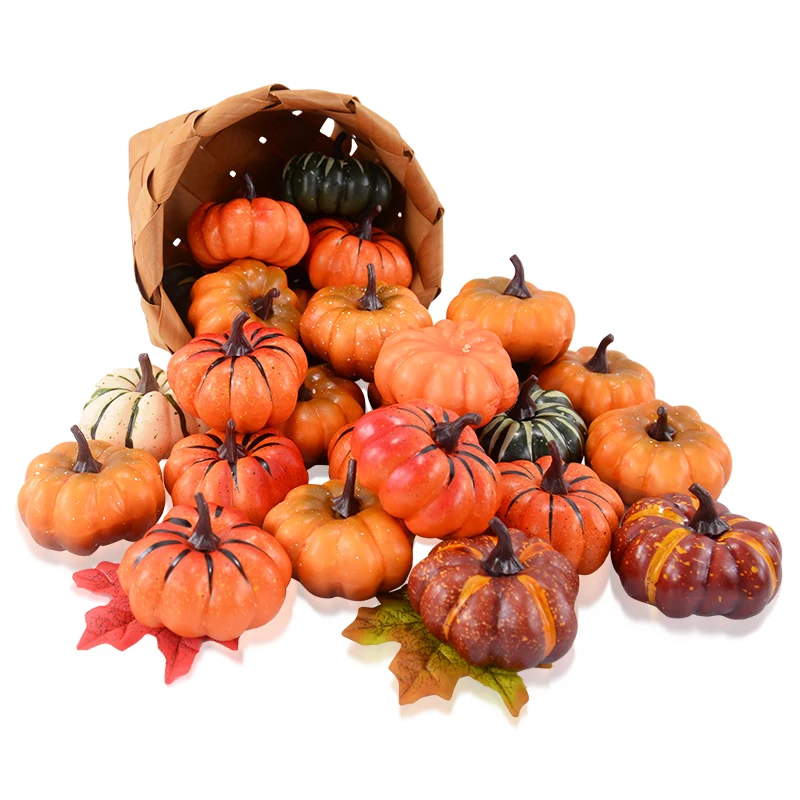 1Pc Mini Simulation Pumpkin Artificial Vegetable Halloween Autumn Decoration for Home Harvest Thanksgiving DIY Craft Supplies