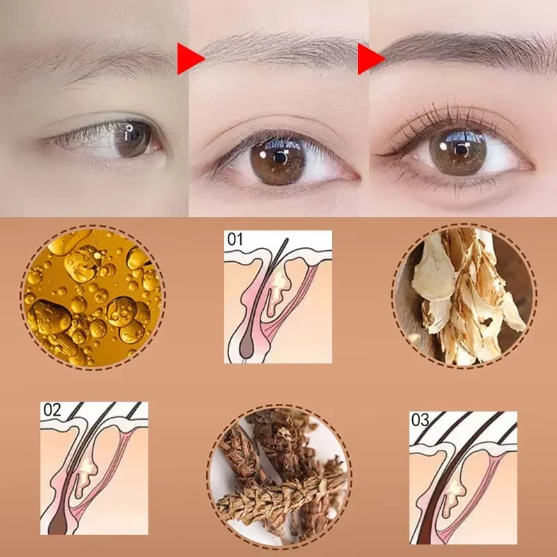 Schnelles Augenbrauenwachstumsserum, Wimpern-Haarwachstum, Anti-Haarausfall-Produkt, verhindert Haarausfall, volleres, dickeres, verlängertes Augenbrauen-Make-up