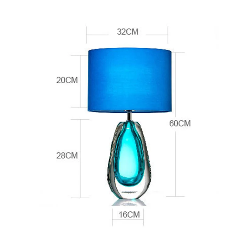 Imagem -06 - Azul Vidro Pano Desk Lamp Led Table Light Branco Quente Fixture Moderno Simples Egeu Sala de Estar Quarto Estudo Decoração do Lar E27