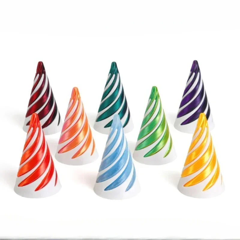 3D Printed Spiral Cone Toy Impossible Pyramid Passthrough Sculpture Pass Through Pyramid Toy Mini Vortex Thread Illusion