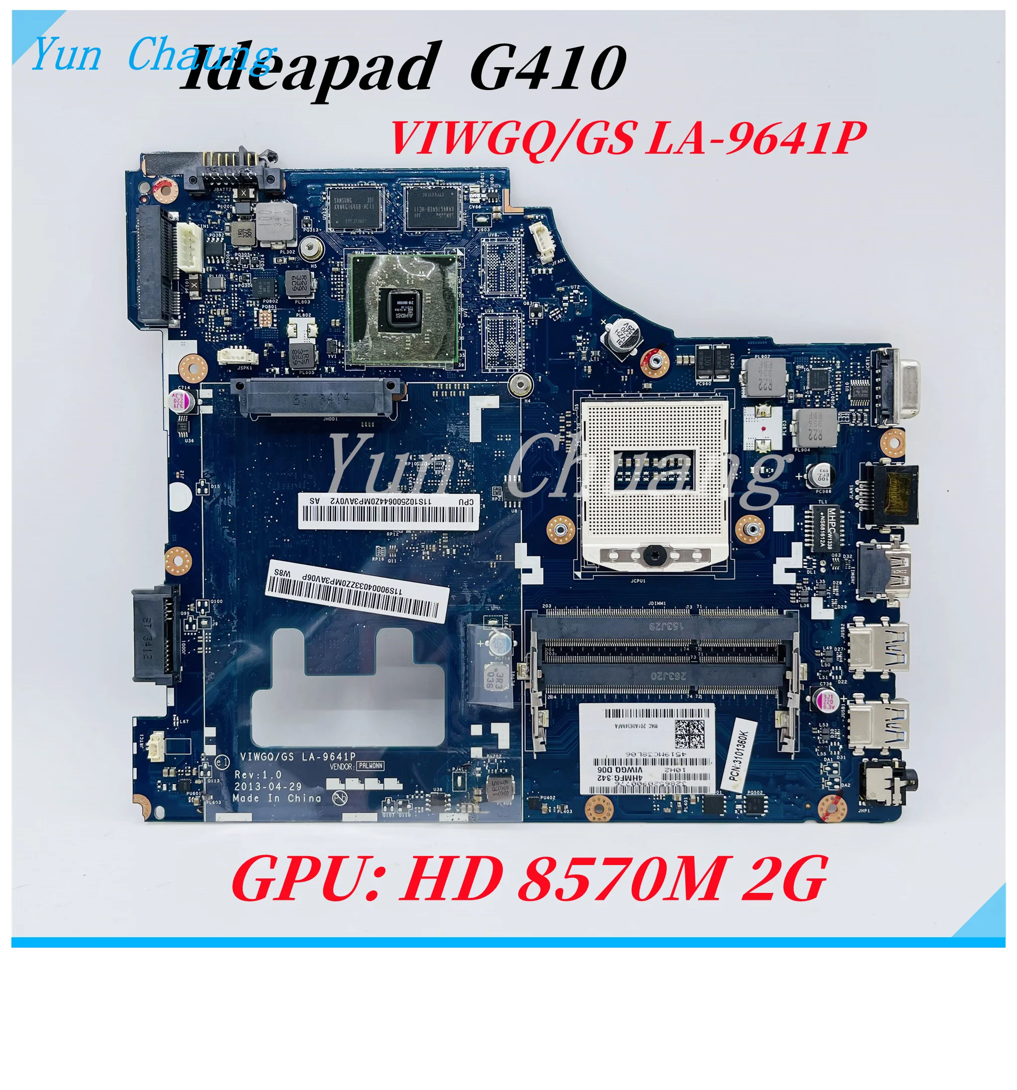 

90004033 VIWGQ GS LA-9641P Mainboard For Lenovo ideapad G410 Laptop Motherboard With HM86 HD 8570M 2G GPU DDR3 100% Fully Tested