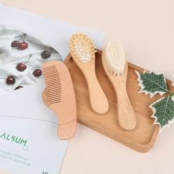 1PCS Soft Hair Brush Comb Set For Newborn Baby Wooden Handle Head Comfort Massager