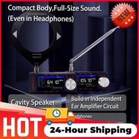 SI4732 0.5-108mhz Portable Radio LSB USB AM FM FM/AM Radio 1.9inch IPS Screen Mini Pocket Radio with Antenna for Camping Fishing