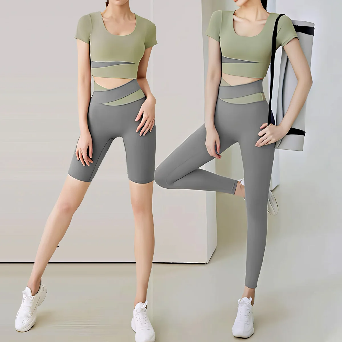 مجموعة اليوغا ملابس النساء بدلة رياضية حمالة صدر رياضية للياقة البدنية عالية الخصر سراويل رياضية رياضية 2 قطعة ملابس رياضية للتمرين ملابس رياضية