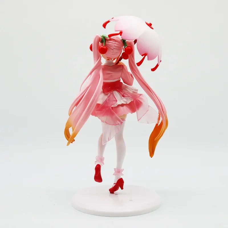 23cm Anime Hatsune Miku Rosa Kirschblüten-Regenschirm Handgefertigtes PVC-Modell Schönes Mädchen Desktop-Dekorationsmodell Spielzeug – Detail 3