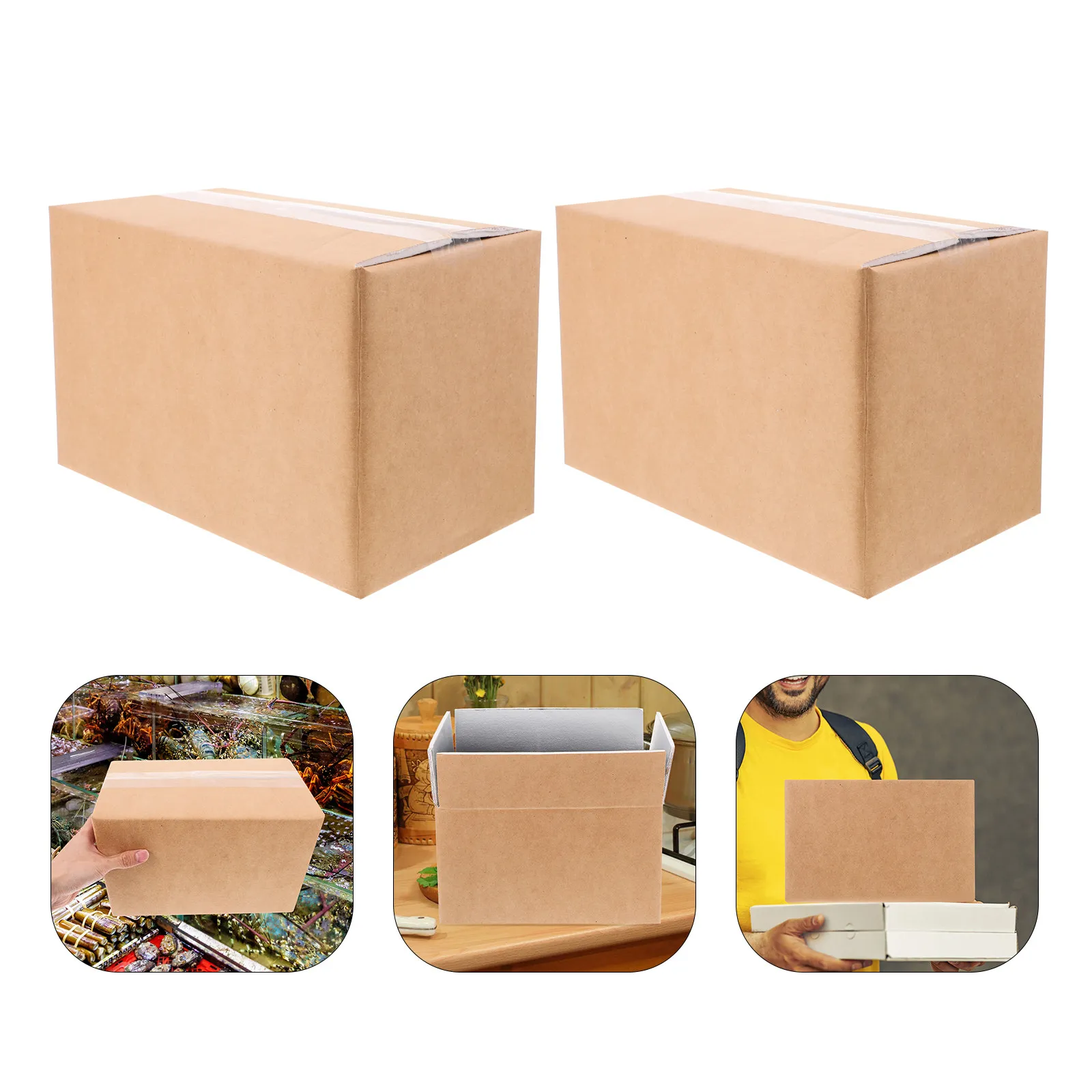 

2Pcs Thermal Insulated Aluminum Foil Shipping Boxes Cooler Packaging Seafood Fruit Cold Food Transport Long Distance