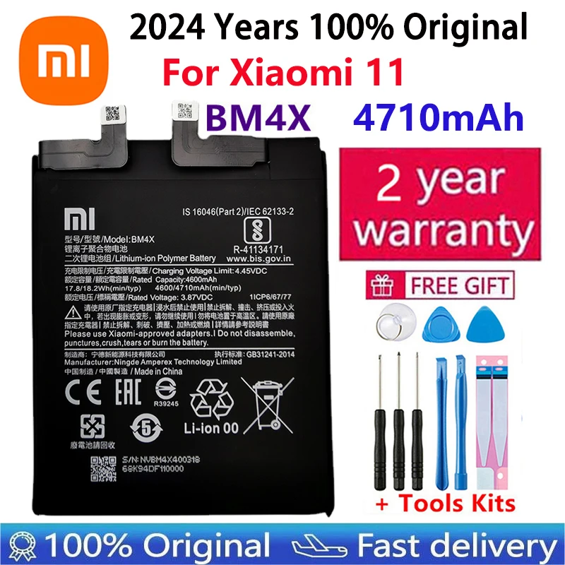 2024 Year 100% Original Battery BM4X BM55 BP42 For Xiaomi Mi 11 Mi11 Lite 11 Pro Ultra Replacement Batteries Fast Shipping