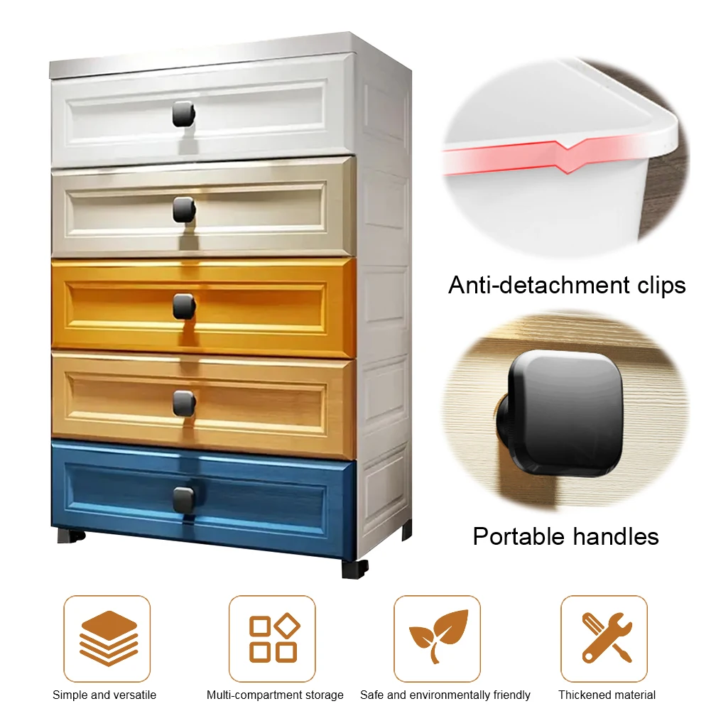

Drawers Chests with Wheels Storage Organizer Modern Nightstand Drawers Storage Cabinet for Bedroom Living Room Hallway