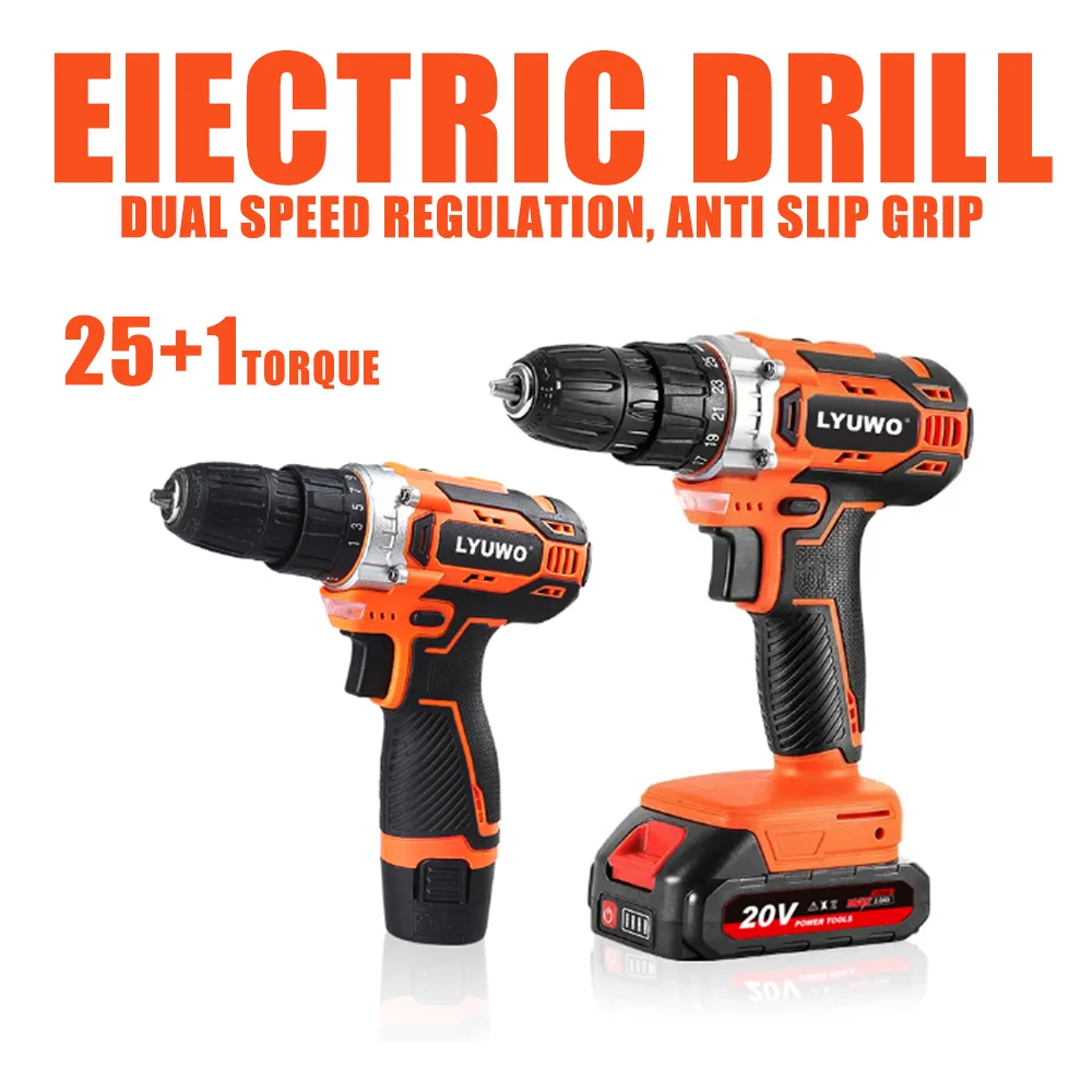 

LYUWO 12V/20V Cordless Lithium-ion Charging Drill, A Must-have For Electric Portable Home Decoration Apartment Craftsmen