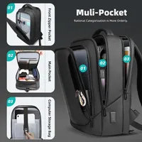 HK Men's Designer Laptop Bag Waterproof School Bags for College Boys Male Business Sports Travel Backpack Men With USB Charging 2