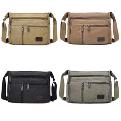 Practical Casual Retro Business Bag High Capacity Canvas Outdoor Simple Version Shoulder Diagonal Package Men Crossbody