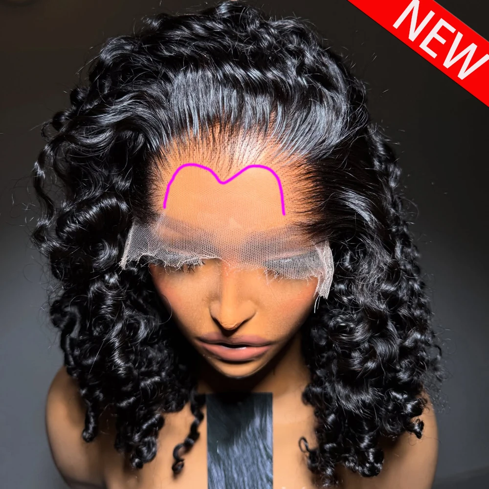 

Парик из натуральных волос с HD-кружевом 13x6, плотность 400, с линией роста волос Lagos, кудрявый, предварительно сформированная M-образная линия роста волос, фронтальный парик для женщин