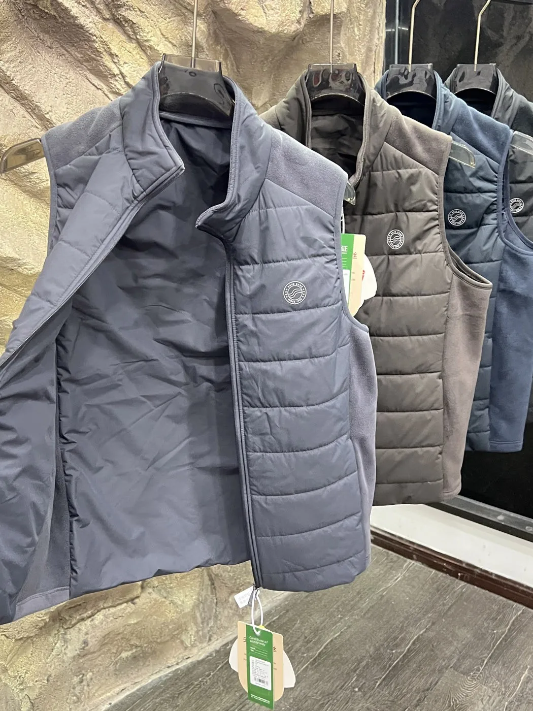 Warmth Thickened Wool Filling Windproof Waterproof Autumn Winter Men's Outdoor Collar Vest Warmth Outerwear Casual Style