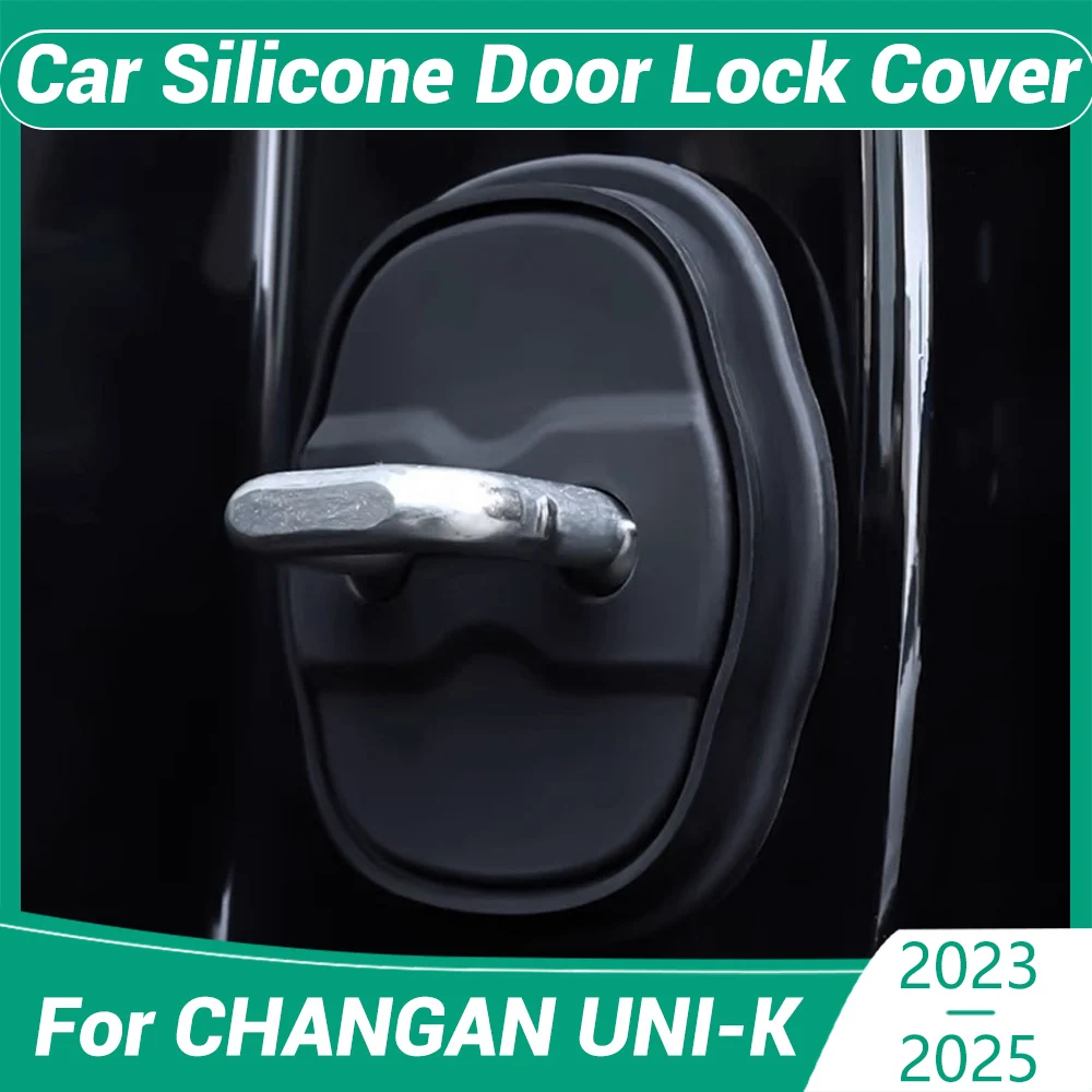 For CHANGAN UNI-K 2023 2024 2025 Car Door Silicone Shock-absorbing Locking Cover Door Lock Catch Protection Cover