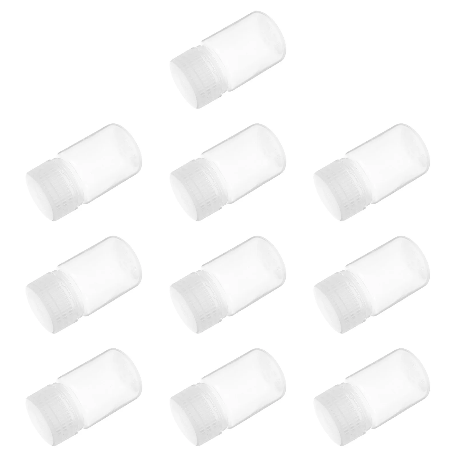 

10 Pcs Lab with Caps Mini Pill Pp Chemical Container Plastic Empty for