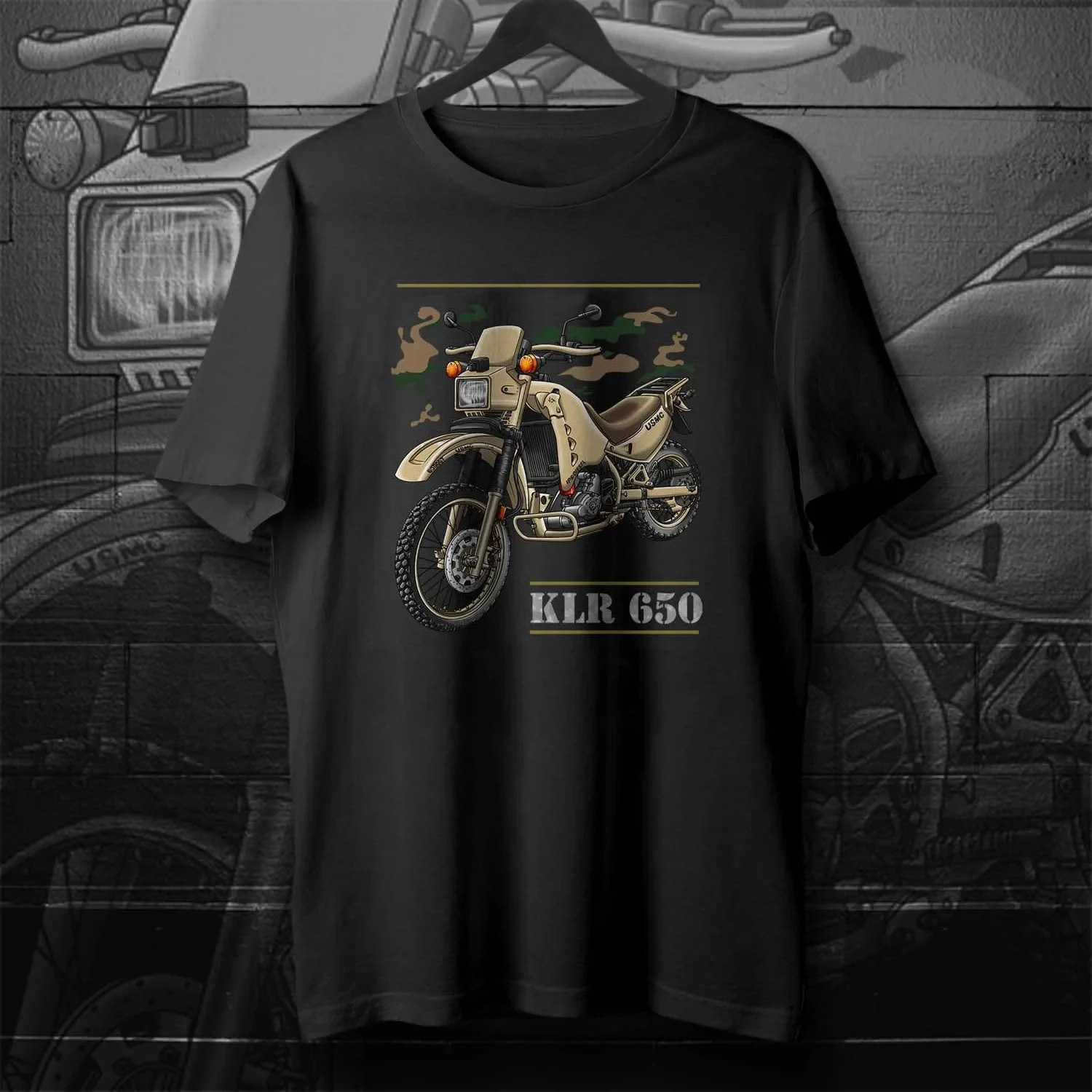 

USMC Military Edition M1030M1 KLR650 Motorcycle T-Shirt 100% Cotton O-Neck Short Sleeve Summer Casual Mens T-shirt Streetwear