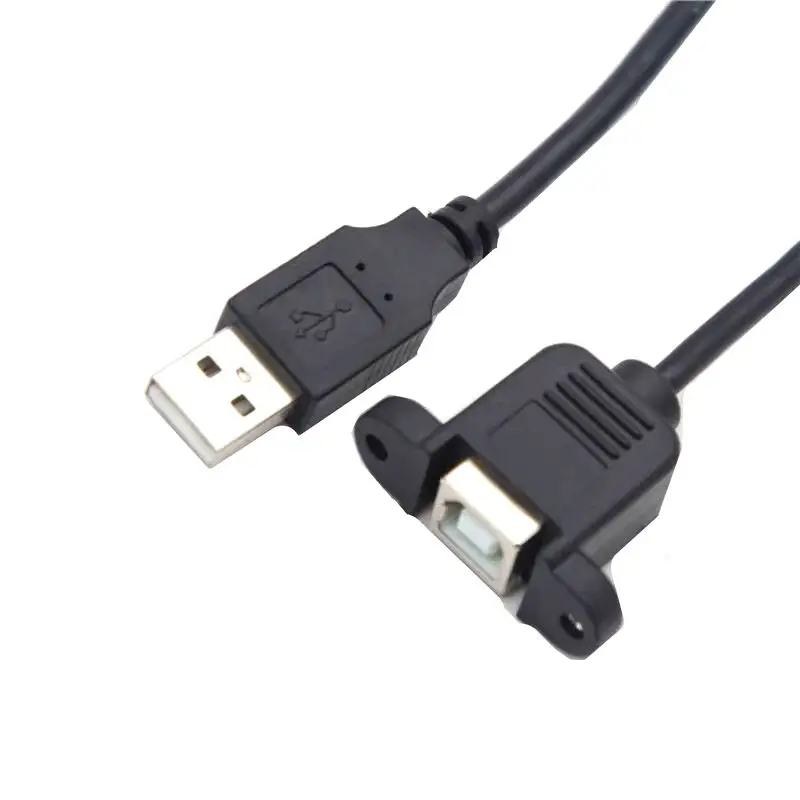 Cable de datos hembra de impresión USB 2,0 A Boca cuadrada, extensión hembra A B con orejas y Cable de Panel fijo, todo de cobre