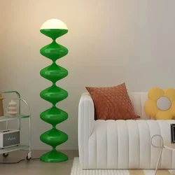 Scandinavian Vintage Post Led Floor Lamps for Living Room Sofa Side Macaroon Standing Lamp Bedroom Bedside Lights Home Decor