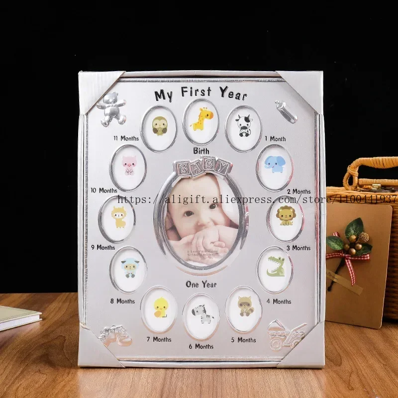 إطار صورة بعمر سنة واحدة، سجل نمو الطفل، إطار صورة تذكارية إبداعية لعمر 12 شهرًا، عامي الأول