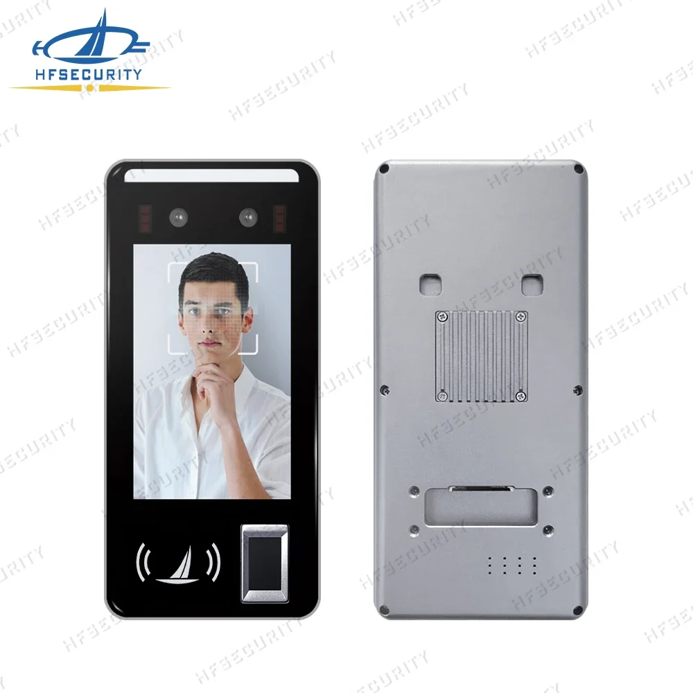 HF - FR05 جهاز التحكم في الوصول للتعرف على الوجه الأسود، قارئ بطاقات NFC، نظام التحكم في الوصول إلى الباب مع SDK مجاني