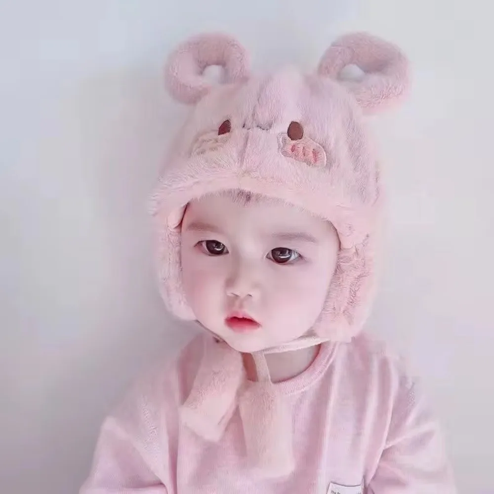 

Cute Winter Baby Hat Thickened Windproof Ear Protection Hat Keep Warm Coldproof Kids Earflap Bonnet Cap for Children