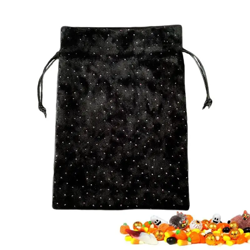 Tarot Storage Bag Rhinestone Dotted Tarot Card Velvet Bag With Drawstring Beautiful Fabric Pouch 13x18cm Hand Gift Bag For Tarot