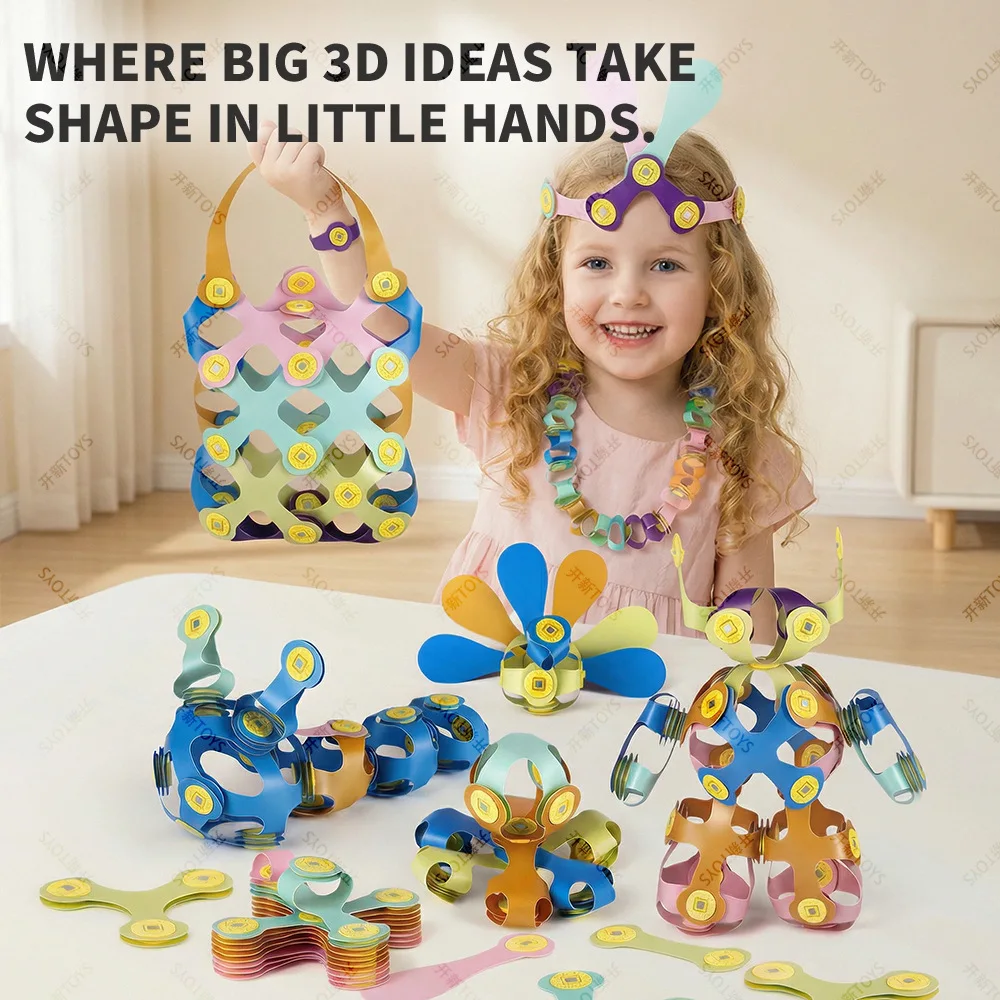 

Soft Magnetic Building Blocks Basket Shape Kids Educational DIY Assembly Toys